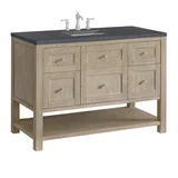 Breckenridge 48" Single Vanity, Whitewashed Oak w/ 3 CM Charcoal Soapstone Silestone Top