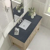 Breckenridge 48" Single Vanity, Whitewashed Oak w/ 3 CM Charcoal Soapstone Silestone Top