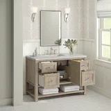 Breckenridge 48" Single Vanity, Whitewashed Oak w/ 3 CM Eternal Jasmine Pearl Silestone Top