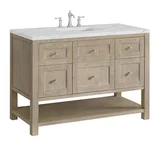 Breckenridge 48" Single Vanity, Whitewashed Oak w/ 3 CM Ethereal Noctis Silestone Top