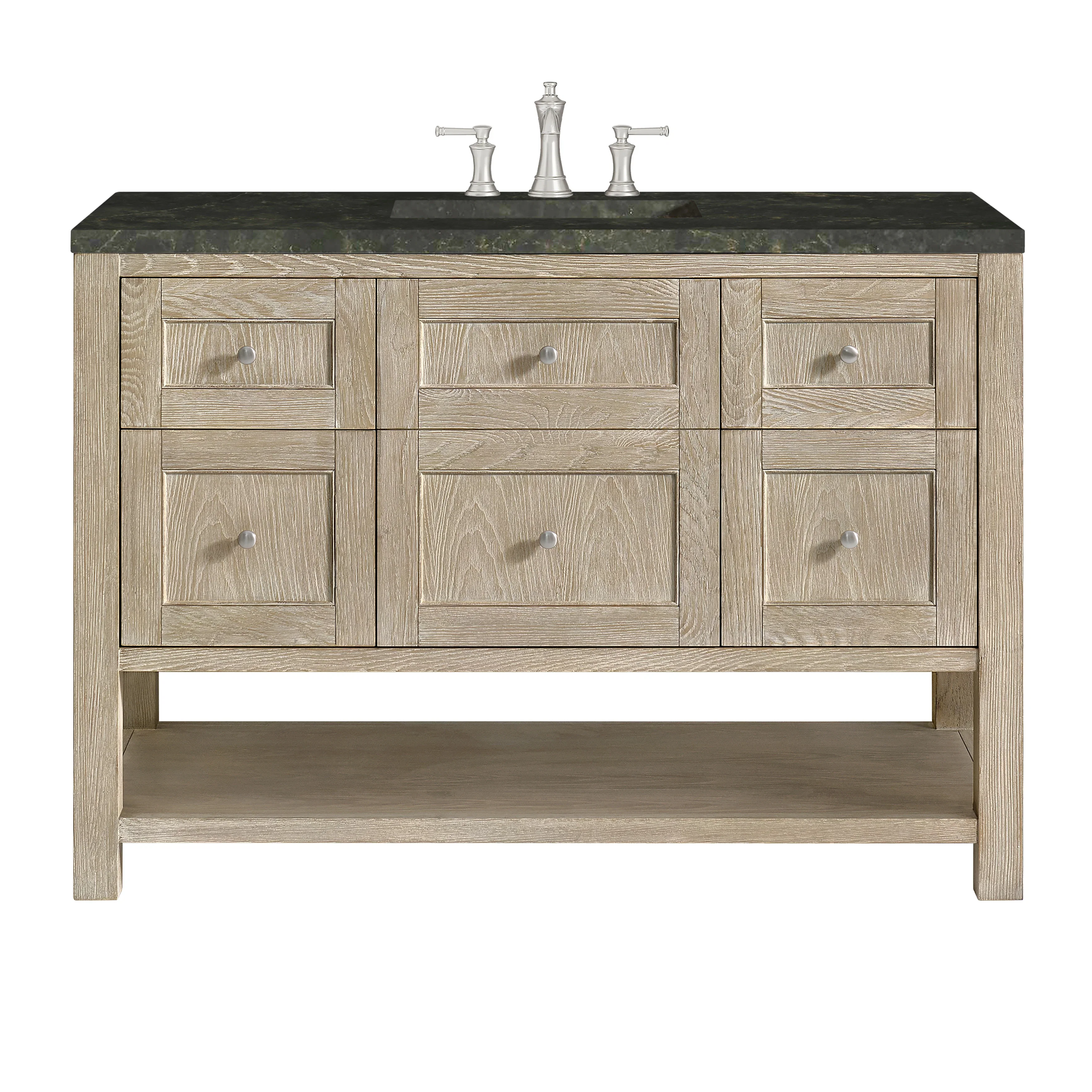 Breckenridge 48" Single Vanity, Whitewashed Oak, w/ 3 CM Phantome Eclos Top