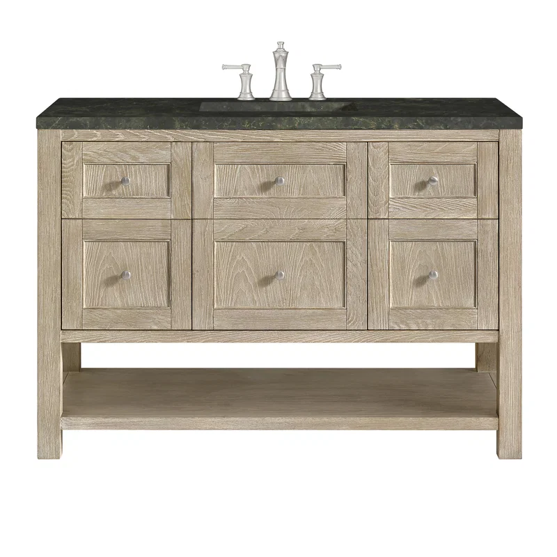 Breckenridge 48" Single Vanity, Whitewashed Oak, w/ 3 CM Phantome Eclos Top