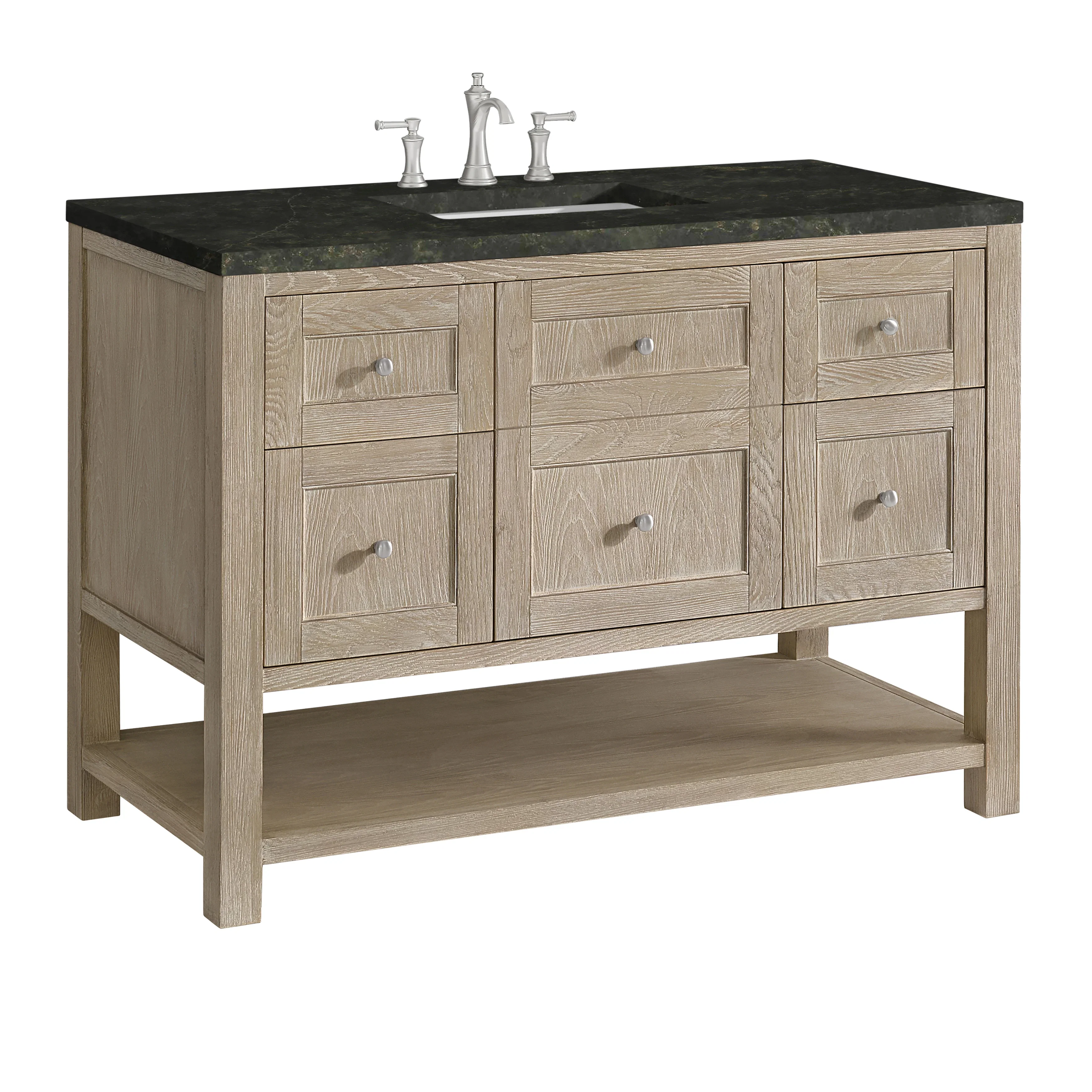 Breckenridge 48" Single Vanity, Whitewashed Oak, w/ 3 CM Phantome Eclos Top