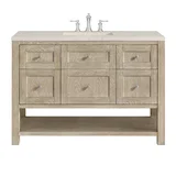 Breckenridge 48" Single Vanity, Whitewashed Oak, w/ 3 CM Siberian Silestone Top