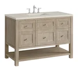 Breckenridge 48" Single Vanity, Whitewashed Oak, w/ 3 CM Siberian Silestone Top