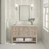 Breckenridge 48" Single Vanity, Whitewashed Oak, w/ 3 CM Tajnar Eclos Top