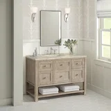 Breckenridge 48" Single Vanity, Whitewashed Oak, w/ 3 CM Tajnar Eclos Top