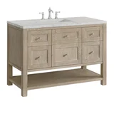 Breckenridge 48" Single Vanity, Whitewashed Oak w/ 3 CM Eternal Jasmine Pearl Silestone Top w/FreePower Wireless Charger