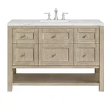 Breckenridge 48" Single Vanity, Whitewashed Oak w/ 3 CM Ethereal Noctis Silestone Top w/FreePower Wireless Charger