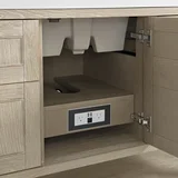 Breckenridge 48" Single Vanity, Whitewashed Oak w/ 3 CM Ethereal Noctis Silestone Top w/FreePower Wireless Charger