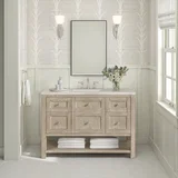 Breckenridge 48" Single Vanity, Whitewashed Oak, w/ 3 CM Siberian Silestone Top w/FreePower Wireless Charger