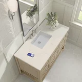 Breckenridge 48" Single Vanity, Whitewashed Oak, w/ 3 CM Siberian Silestone Top w/FreePower Wireless Charger