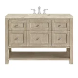 Breckenridge 48" Single Vanity, Whitewashed Oak, w/ 3 CM Tajnar Eclos Top w/FreePower Wireless Charger