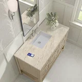 Breckenridge 48" Single Vanity, Whitewashed Oak, w/ 3 CM Tajnar Eclos Top w/FreePower Wireless Charger