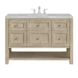 Breckenridge 48" Single Vanity, Whitewashed Oak w/ 3 CM Victorian Silver Silestone Top w/FreePower Wireless Charger