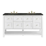 Breckenridge 60" Double Vanity, Bright White, w/ 3 CM Phantome Eclos Top