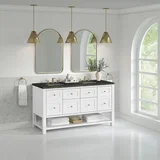 Breckenridge 60" Double Vanity, Bright White, w/ 3 CM Phantome Eclos Top