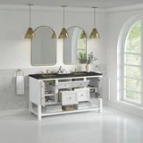 Breckenridge 60" Double Vanity, Bright White, w/ 3 CM Phantome Eclos Top
