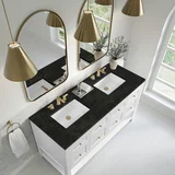 Breckenridge 60" Double Vanity, Bright White, w/ 3 CM Phantome Eclos Top