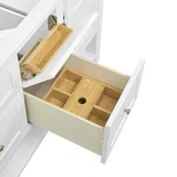 Breckenridge 60" Double Vanity, Bright White, w/ 3 CM Siberian Silestone Top
