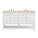 Breckenridge 60" Double Vanity, Bright White, w/ 3 CM Tajnar Eclos Top