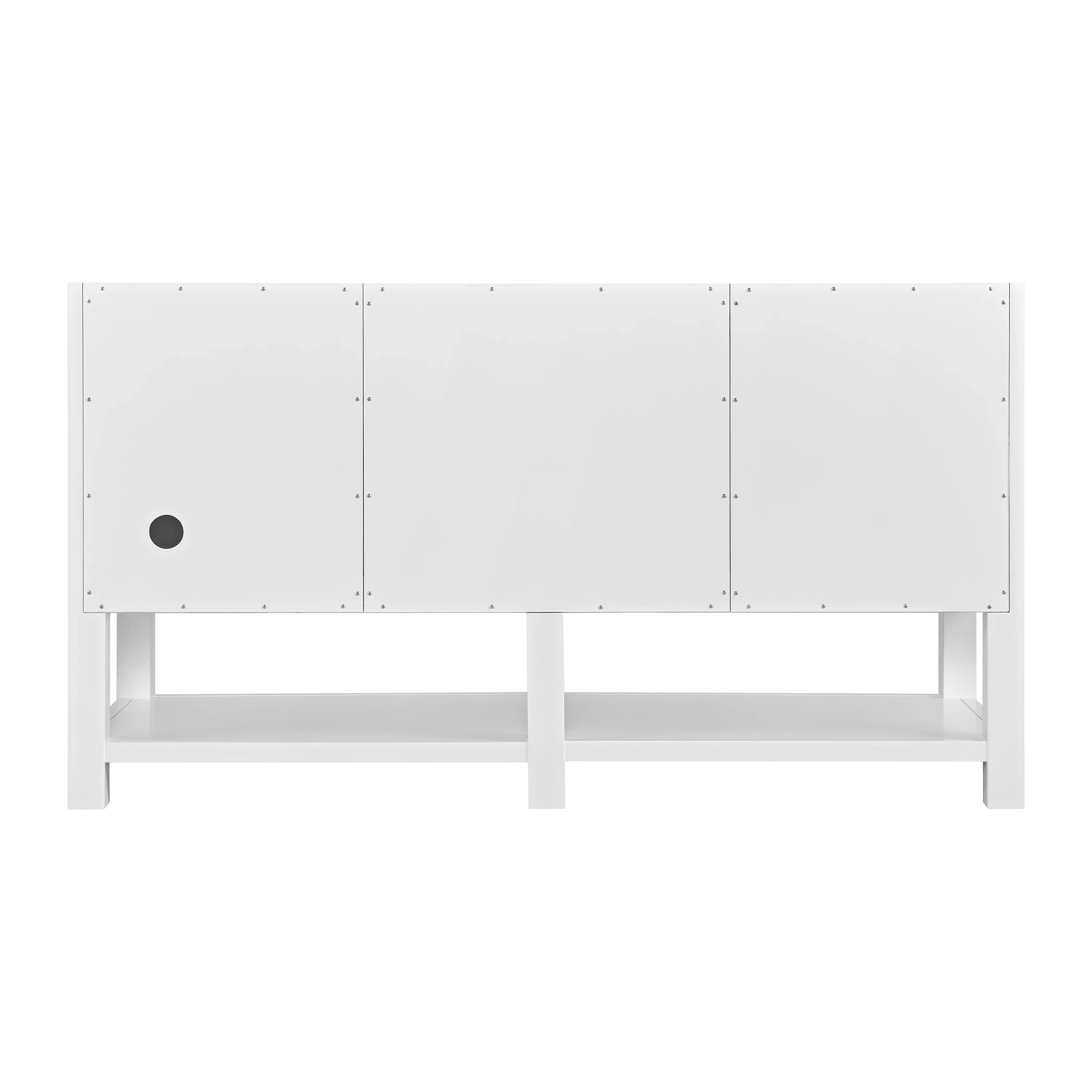 Breckenridge 60" Double Vanity, Bright White, w/ 3 CM Siberian Silestone Top w/FreePower Wireless Charger