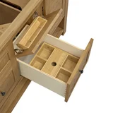 Breckenridge 60" Double Vanity, Light Natural Oak, w/ 3 CM Parisien Bleu Quartz Top