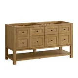 Breckenridge 60" Double Vanity, Light Natural Oak, w/ 3 CM Parisien Bleu Quartz Top