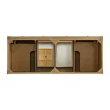 Breckenridge 60" Double Vanity, Light Natural Oak, w/ 3 CM Parisien Bleu Quartz Top