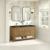 Breckenridge 60" Double Vanity, Light Natural Oak, w/ 3 CM Phantome Eclos Top