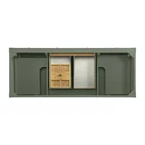 Breckenridge 60" Double Vanity, Smokey Celadon, w/ 3 CM Eternal Jasmine Pearl Quartz Top