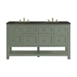 Breckenridge 60" Double Vanity, Smokey Celadon, w/ 3 CM Phantome Eclos Top