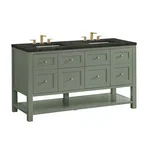 Breckenridge 60" Double Vanity, Smokey Celadon, w/ 3 CM Phantome Eclos Top