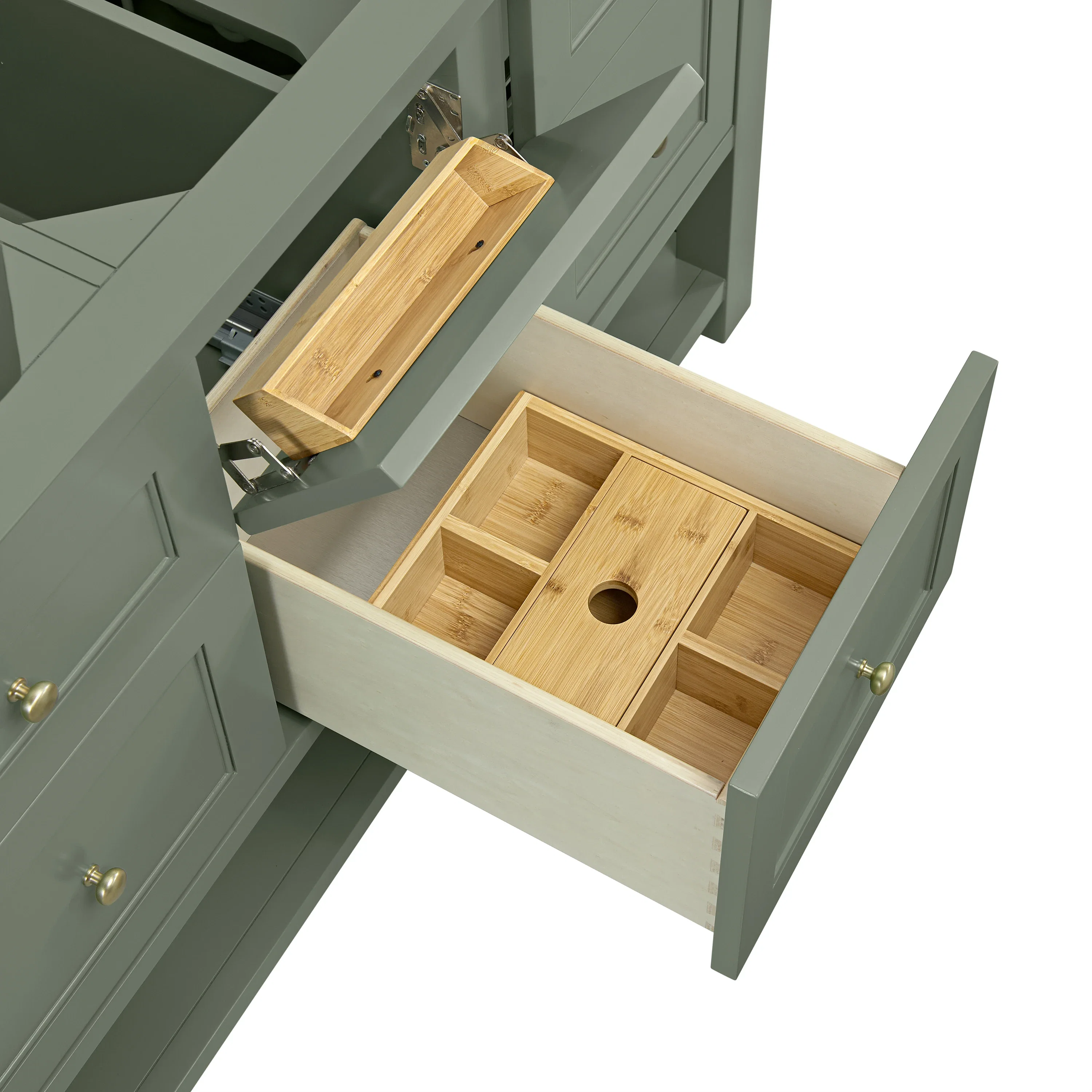 Breckenridge 60" Double Vanity, Smokey Celadon, w/ 3 CM Phantome Eclos Top