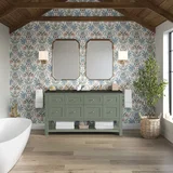 Breckenridge 60" Double Vanity, Smokey Celadon, w/ 3 CM Phantome Eclos Top