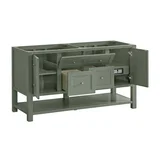 Breckenridge 60" Double Vanity, Smokey Celadon, w/ 3 CM Phantome Eclos Top