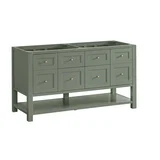 Breckenridge 60" Double Vanity, Smokey Celadon, w/ 3 CM White Zeus Quartz Top