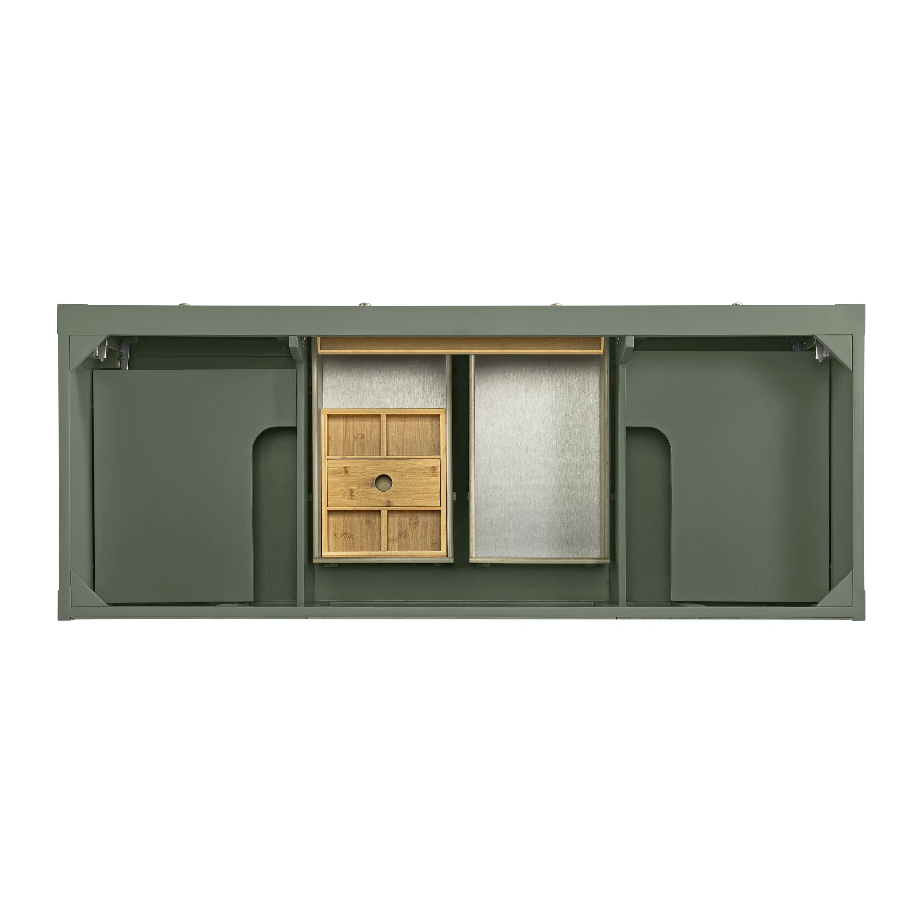 Breckenridge 60" Double Vanity, Smokey Celadon, w/ 3 CM White Zeus Quartz Top