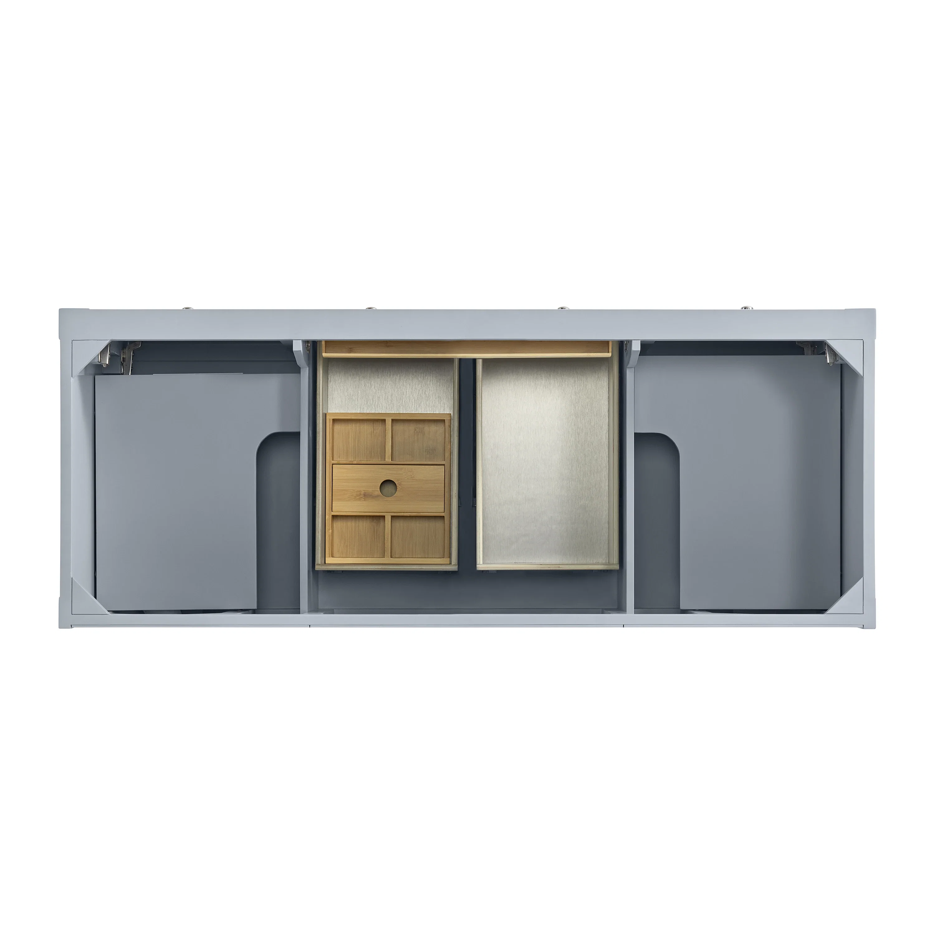 Breckenridge 60" Double Vanity, Serenity Blue, w/ 3 CM Charcoal Soapstone Quartz Top