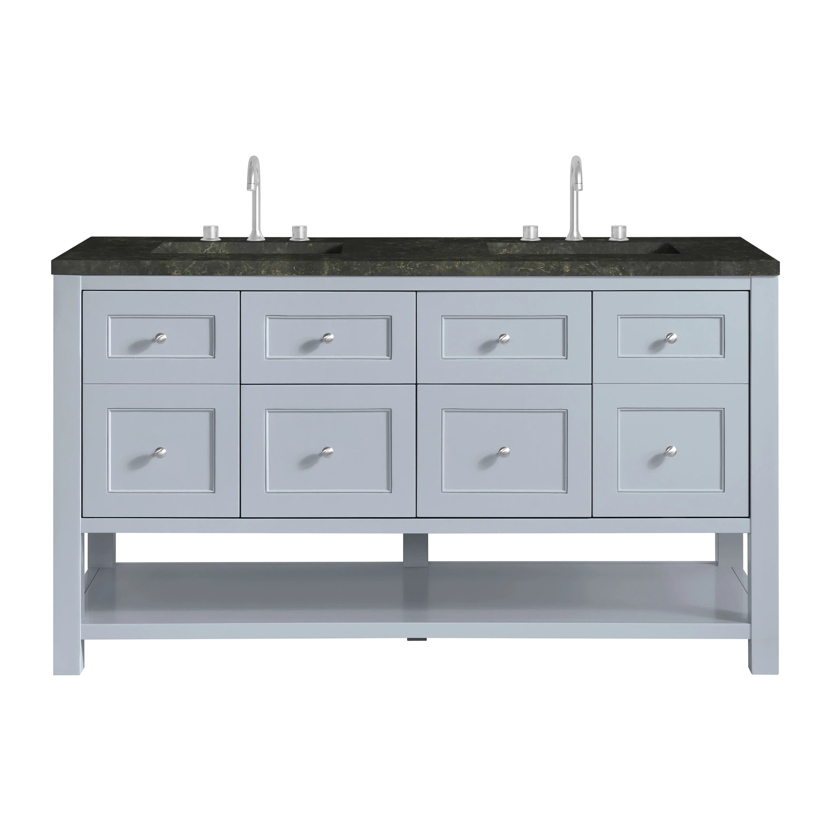 Breckenridge 60" Double Vanity, Serenity Blue, w/ 3 CM Phantome Eclos Top