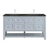Breckenridge 60" Double Vanity, Serenity Blue, w/ 3 CM Phantome Eclos Top