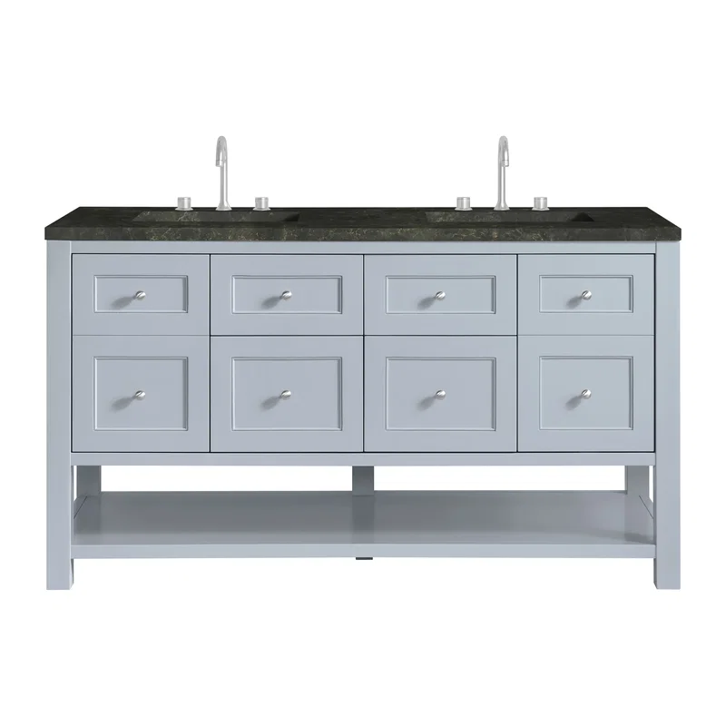 Breckenridge 60" Double Vanity, Serenity Blue, w/ 3 CM Phantome Eclos Top
