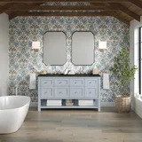 Breckenridge 60" Double Vanity, Serenity Blue, w/ 3 CM Phantome Eclos Top