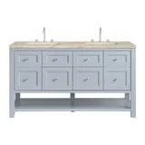 Breckenridge 60" Double Vanity, Serenity Blue, w/ 3 CM Tajnar Eclos Top