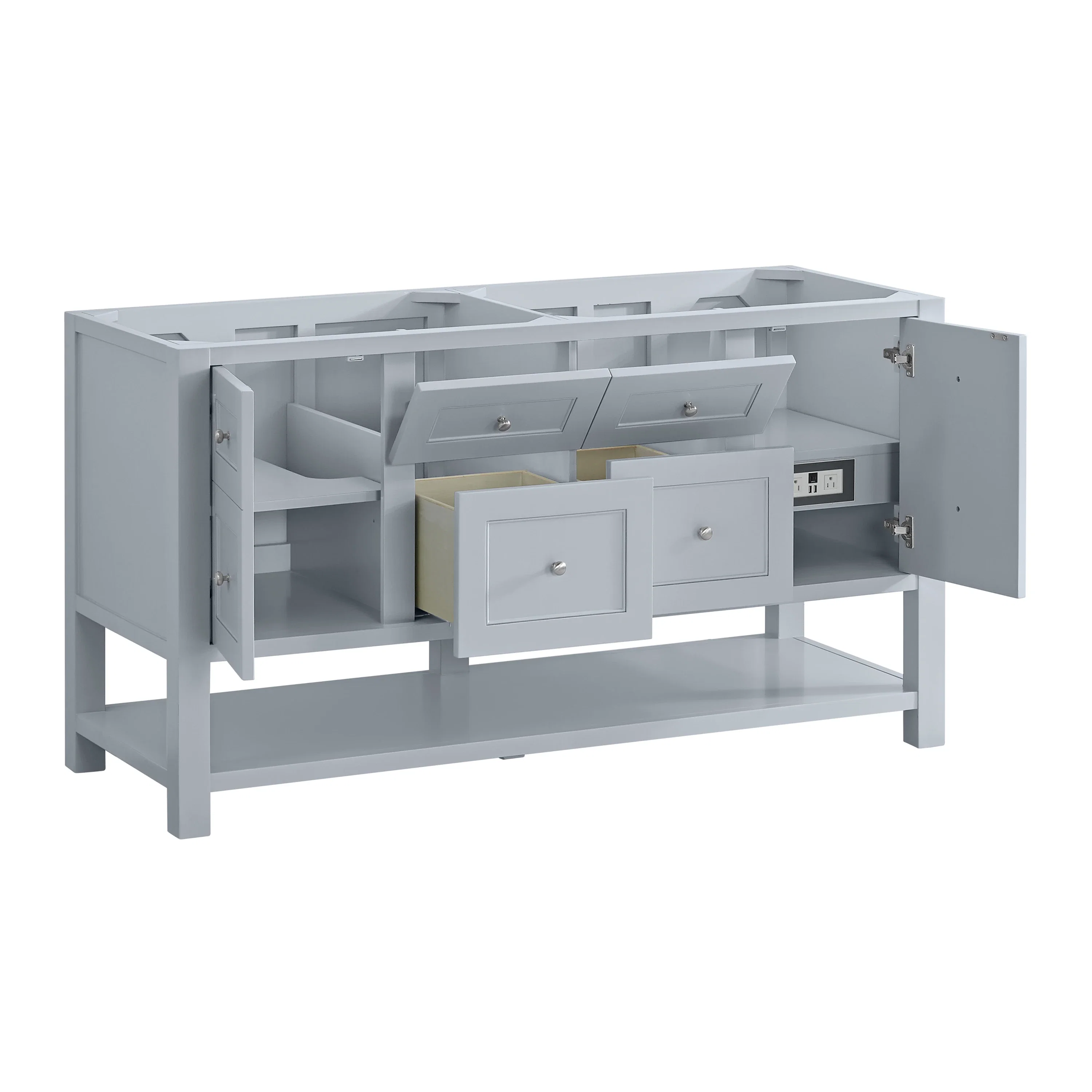 Breckenridge 60" Double Vanity, Serenity Blue, w/ 3 CM Tajnar Eclos Top