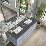 Breckenridge 60" Double Vanity, Serenity Blue w/ 3 CM Parisien Bleu Top w/FreePower Wireless Charger