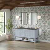 Breckenridge 60" Double Vanity, Serenity Blue w/ 3 CM Parisien Bleu Top w/FreePower Wireless Charger