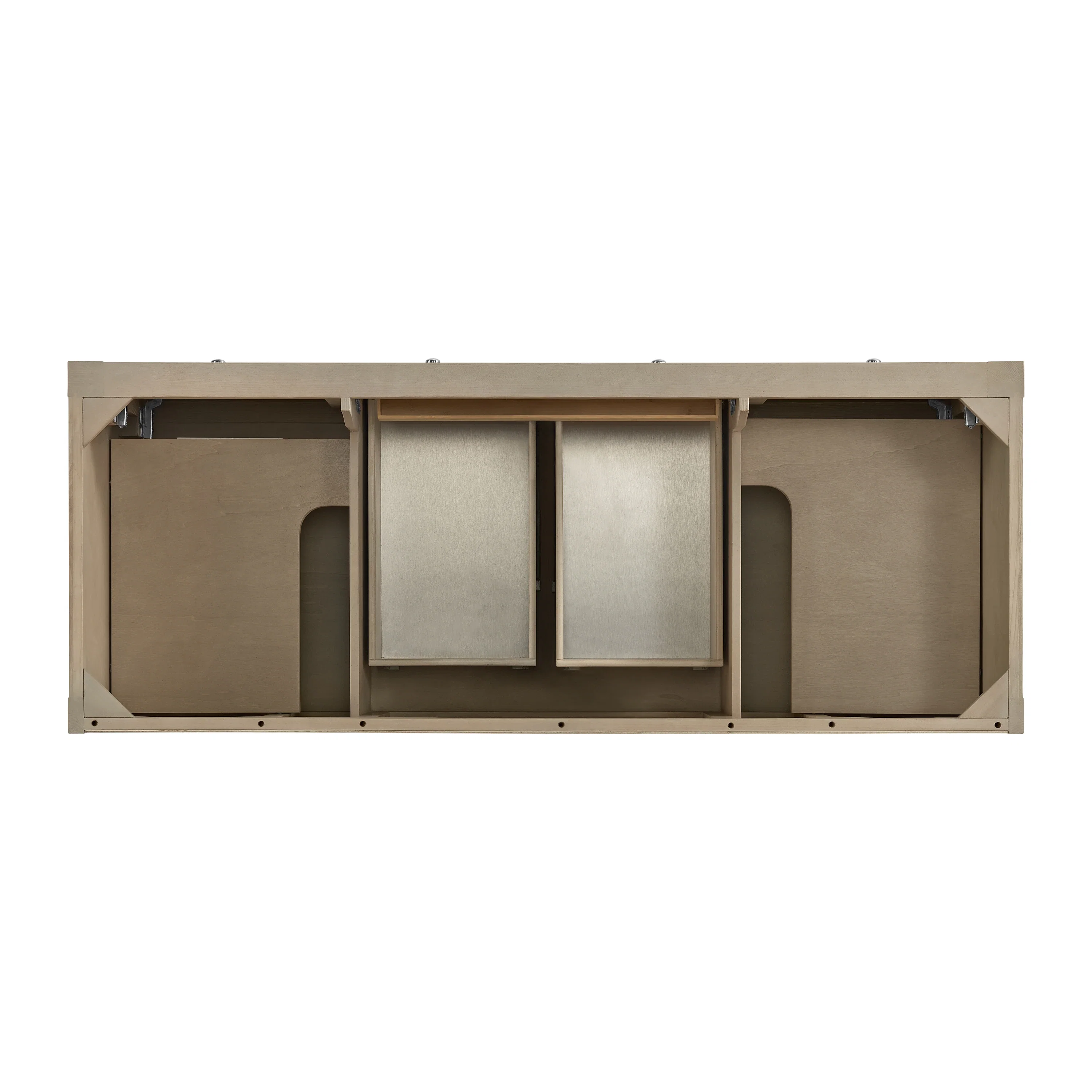 Breckenridge 60" Double Vanity, Whitewashed Oak, w/ 3 CM Lime Delight Quartz Top