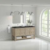 Breckenridge 60" Double Vanity, Whitewashed Oak, w/ 3 CM Phantome Eclos Top