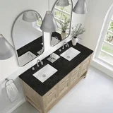 Breckenridge 60" Double Vanity, Whitewashed Oak, w/ 3 CM Phantome Eclos Top